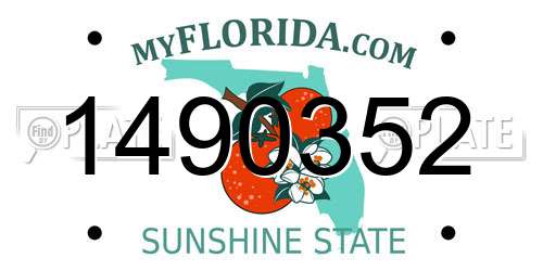 1490352 Florida License Plate