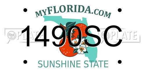 1490SC Florida License Plate