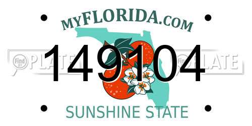 149104 Florida License Plate