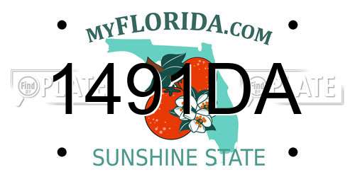 1491DA Florida License Plate