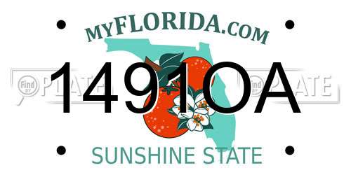 1491OA Florida License Plate
