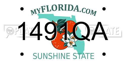 1491QA Florida License Plate