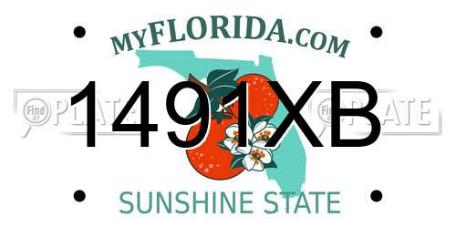 1491XB Florida License Plate
