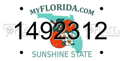 1492312 Florida License Plate