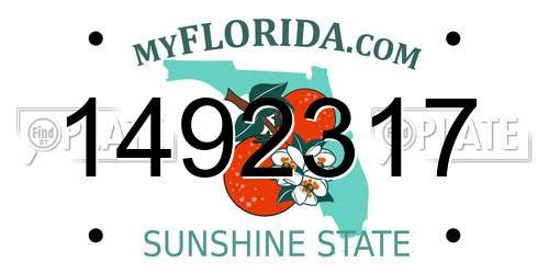 1492317 Florida License Plate