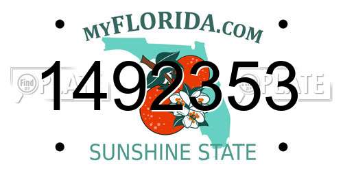 1492353 Florida License Plate