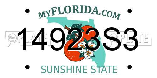 14923S3 Florida License Plate