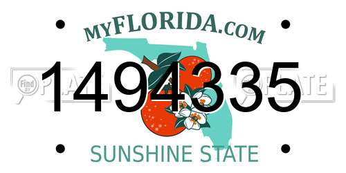 1494335 Florida License Plate