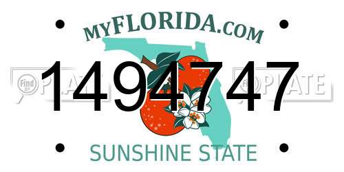 1494747 Florida License Plate