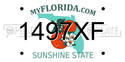 1497XF Florida License Plate