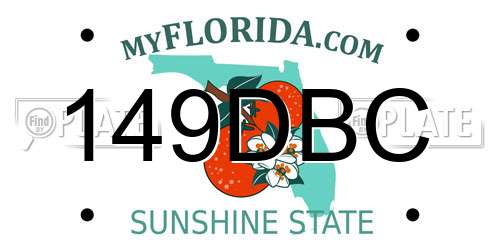 149DBC Florida License Plate