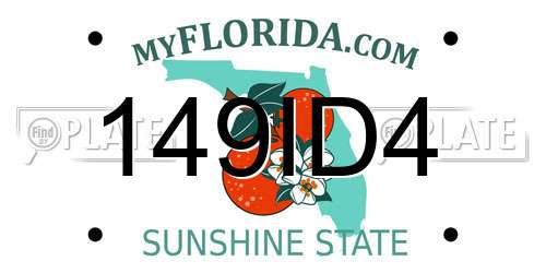 149ID4 Florida License Plate