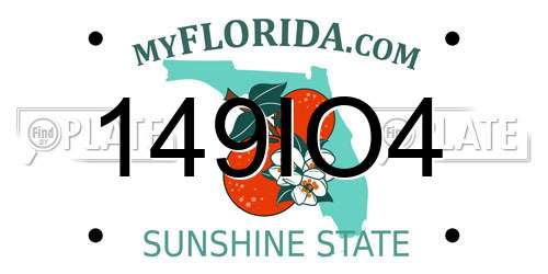 149IO4 Florida License Plate