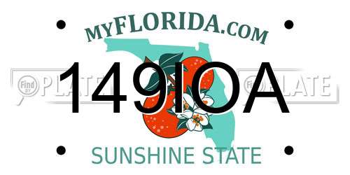 149IOA Florida License Plate