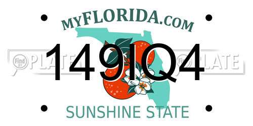 149IQ4 Florida License Plate