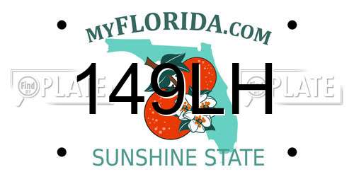 149LH Florida License Plate