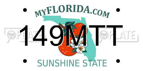149MTT Florida License Plate