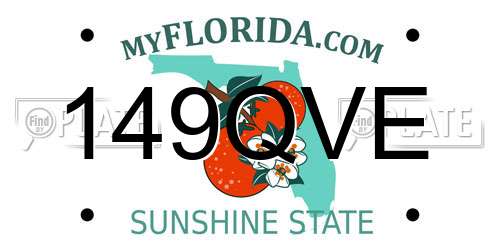 149QVE Florida License Plate