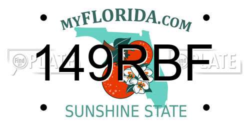 149RBF Florida License Plate