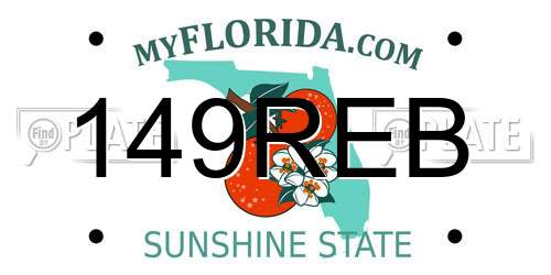 149REB Florida License Plate
