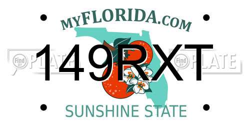 149RXT Florida License Plate