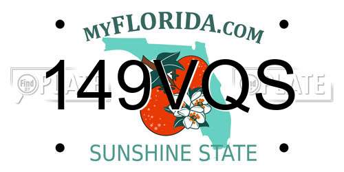 149VQS Florida License Plate