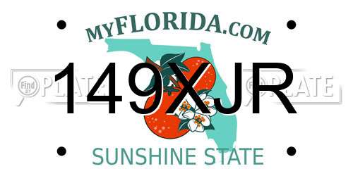 149XJR Florida License Plate