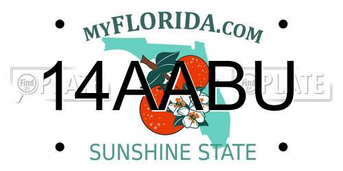 14AABU Florida License Plate