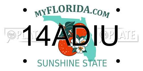 14ADIU Florida License Plate