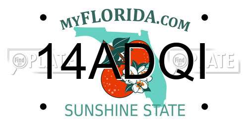 14ADQI Florida License Plate