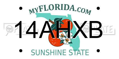 14AHXB Florida License Plate