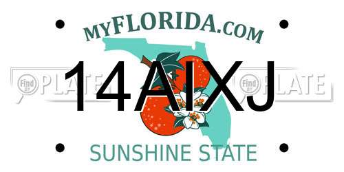 14AIXJ Florida License Plate
