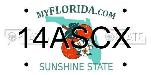 14ASCX Florida License Plate