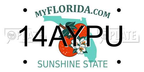 14AYPU Florida License Plate