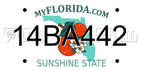 14BA442 Florida License Plate