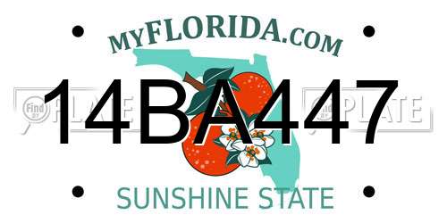 14BA447 Florida License Plate