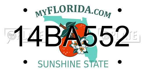 14BA552 Florida License Plate