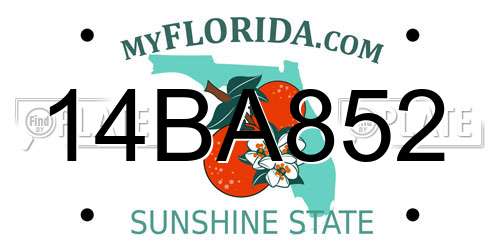 14BA852 Florida License Plate