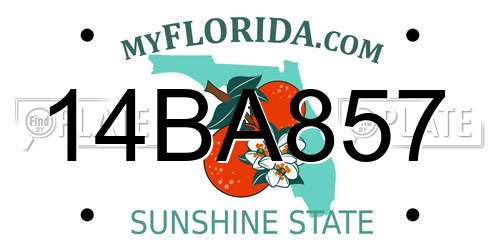 14BA857 Florida License Plate