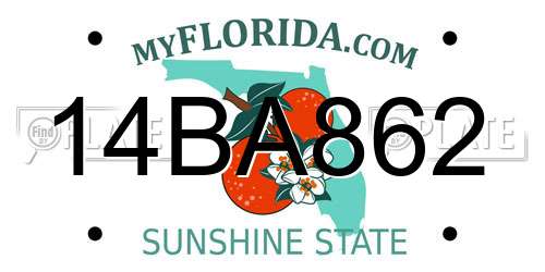 14BA862 Florida License Plate