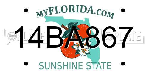 14BA867 Florida License Plate