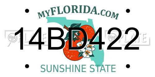 14BD422 Florida License Plate