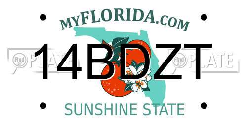 14BDZT Florida License Plate