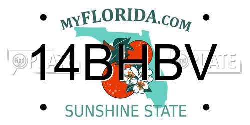 14BHBV Florida License Plate
