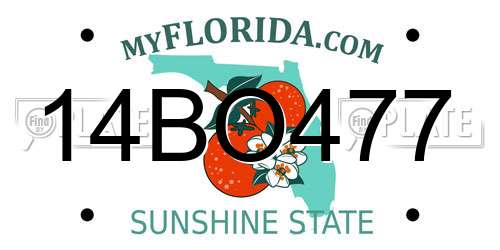 14BO477 Florida License Plate