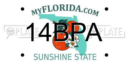 14BPA Florida License Plate