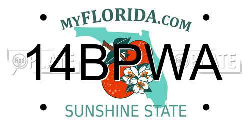 14BPWA Florida License Plate