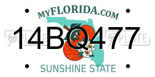 14BQ477 Florida License Plate
