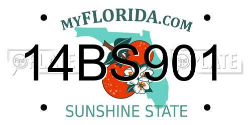 14BS901 Florida License Plate