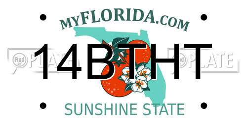 14BTHT Florida License Plate